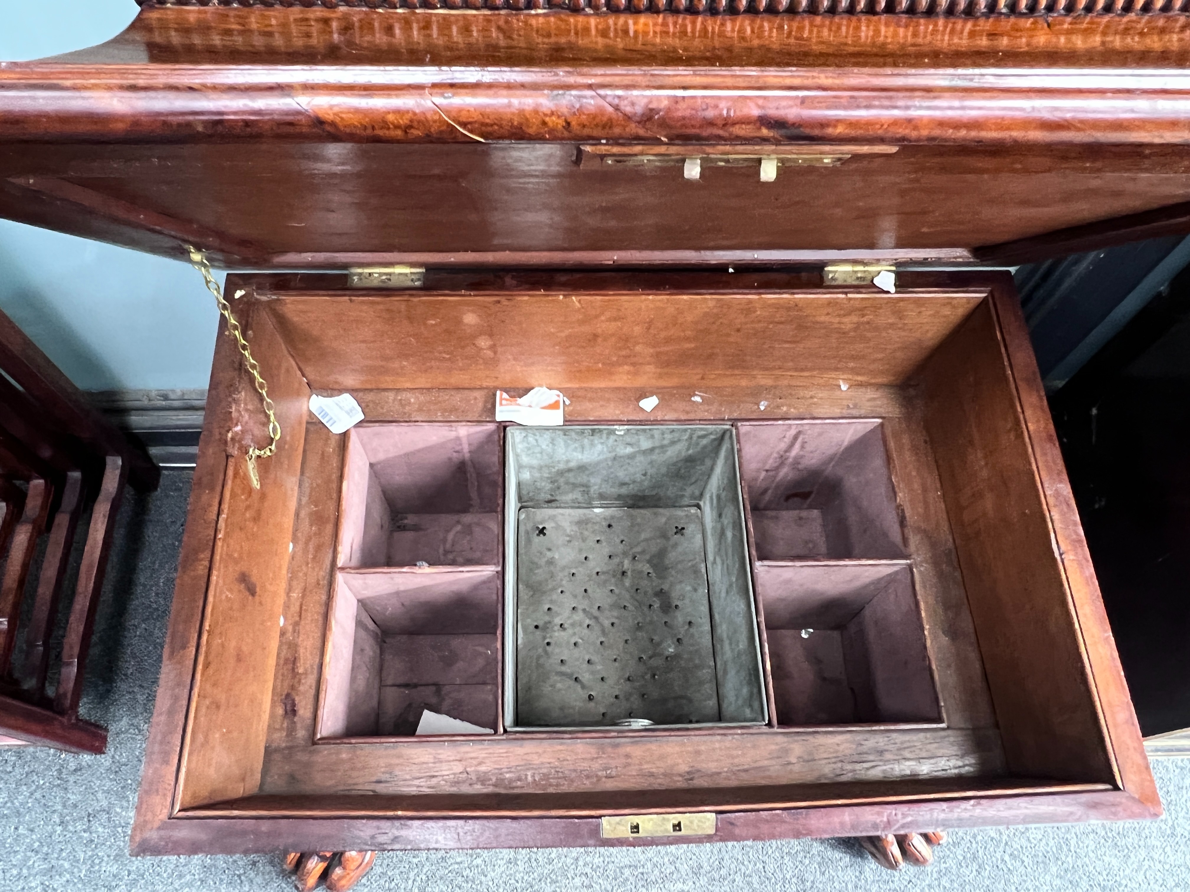 A William IV mahogany sarcophagus shaped wine cooler, width 72cm, depth 50cm, height 54cm